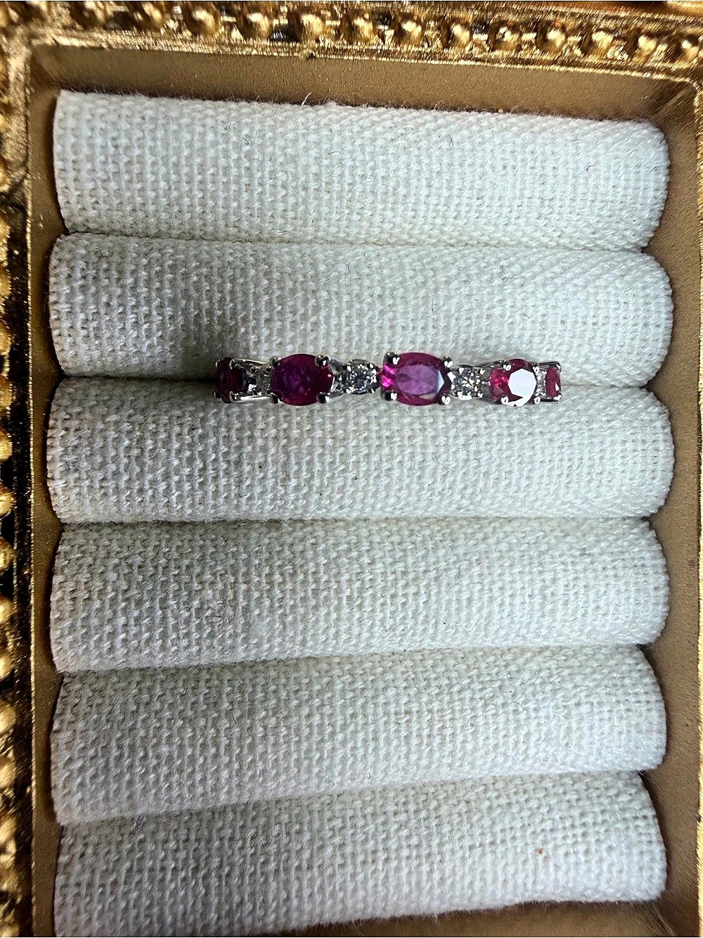 Lab Grown Ruby and Lab Grown Diamond Ring in 925 Size 9